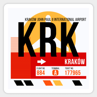 Krakow (KRK) Airport // Sunset Baggage Tag Sticker